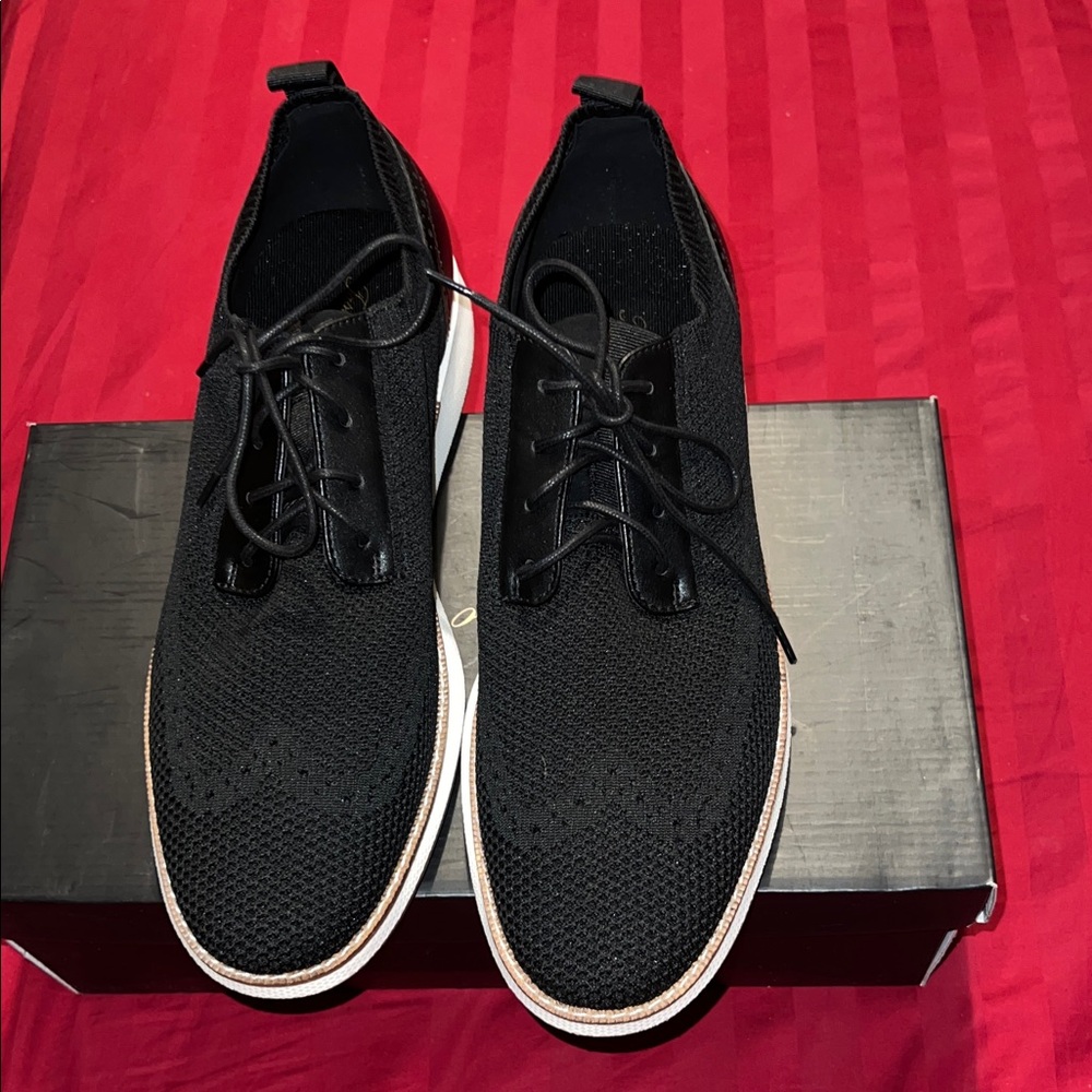 Tasso Elba Emerson Men's Black Lace-Up Shoes Size 10.5.  New in box.